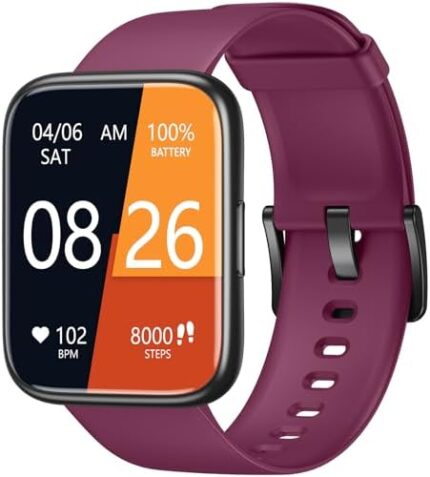 Stiive Smart Watch, 45mm AMOLED Fitness Tracker with Heart Rate/Sleep Monitor Steps Calories Counter, IP68 Waterproof Smartwatch for Women Men, Pedometer Watch Compatible with Android iOS