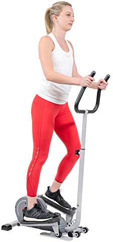 Sunny Health & Fitness Magnetic Underdesk/Standing Portable Elliptical Machine with Optional Handlebars or Resistance Bands