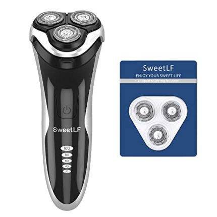 SweetLF Dry and Wet Electric Shaver (with 3 Blades) Rechargeble Electric Razor for Men Cordless Razor IPX7 Waterproof /4D Rotary Head/Pop-Up Trimmer Series SWS7105 [Upgrade]