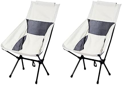 TAIHOM ELECTRIC Lightweight High Back Folding Camping Chair, Black Outdoor Camping Chair, Portable Backpacking Chairs, for Camping, Beach and Travel with Pocket Carry Bag Compact (2)