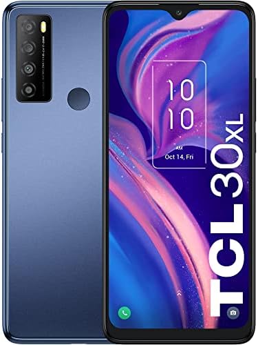 TCL 30XL Unlocked Cell Phone, 6GB + 64GB, 6.82 inch Display, 5000mAh, Smartphone Android 12, 50MP Rear+13MP Front Camera, US Version, Dual Speaker, French Navy (No 5G)