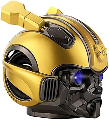 TECHOBOOM Bumblebee Helmet Portable Wireless Bluetooth Dual Built-in Speaker with Blue Eyes Effect Classic Style