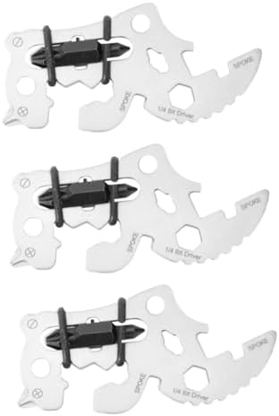 TEHAUX 3 Pcs Multifunctional Keychain Outdoor Tools Edc Keychain Keychain for Keys Edc Keychain Tool Edc Bottle Opener Edc Multi-tool Edc Screwdriver Stainless Steel Mini Tool Silver Gift