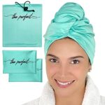 THE PERFECT HAIRCARE Curly Hair Girls Microfiber Plopping Towel Set - Anti-frizz Silky Smooth Hair Drying Wrap for Women - Super Absorbent Large Hair Towel + 2 Scrunching Towels to Micro Plop