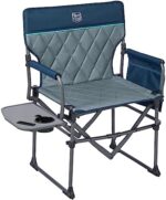 TIMBER RIDGE Heavy Duty Camping Chair with Compact Size, Portable Directors Chair with Side Table and Pocket for Camping, Lawn, Sports and Fishing, Supports Up to 350lbs, Navy