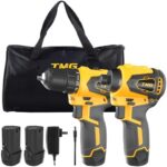 TMG Cordless Drill &Impact Driver Combo kit 12V Brushless Drill/Driver with 2.0 Ah batteries and Bag