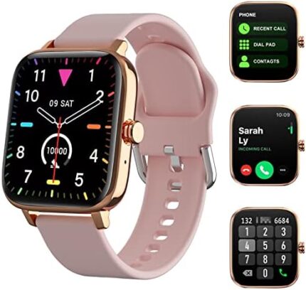 TOZDTO Smart Watch Gift for Men Women, 1.7" Full Touch Screen Smartwatch with Text and Call for Android iOS Phones, GPS Fitness Tracker Watches with Sports Modes, Pedometer, Distance, Calories (Pink)