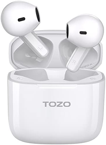 TOZO A3 2023 Upgraded Wireless Earbuds Bluetooth 5.3 Half in-Ear Lightweight Headsets with Digital Call Noise Reduction, Reset Button Hall Detection,Premium Sound with Long Endurance