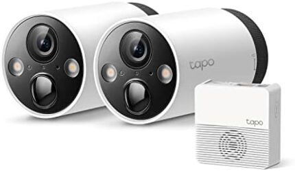 TP-Link Tapo 2K QHD Outdoor Wireless Security Camera System, Up to 180 Day Battery, Color Night Vision, Starlight Sensor, Motion/Person/Pet/Vehicle Detection, works w/Alexa &Google Home(Tapo C420S2)
