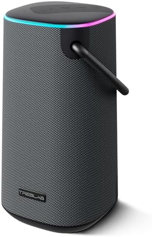 TREBLAB HD-Force - Loud Bluetooth Speaker - 50W Stereo Sound w/Bass, 25H Battery, IPX6 Waterproof, TWS Mode - Wireless Speaker w/Powerbank - Graphite