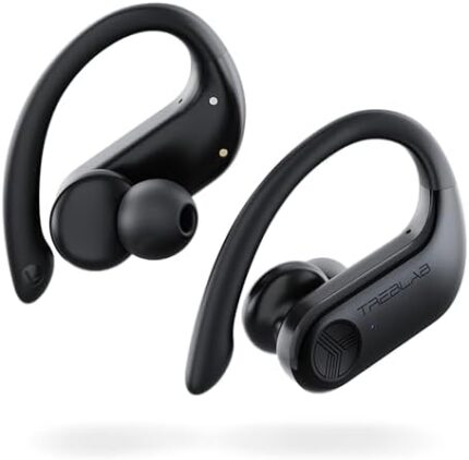 TREBLAB X3 Pro - True Wireless Earbuds with Earhooks - 145H Battery Life, Bluetooth 5.0, IPX5 Waterproof Earbuds - TWS Bluetooth Headphones with Charging case for Sport, Running, Workout - Black