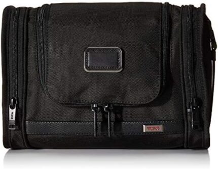 TUMI Alpha Hanging Travel Kit - Travel Accessories Bag for Toiletries, Cosmetics, and Toothbrushes - Travel Kit for a Short Trip - Travel Accessory that Aids Against Mold & Mildew - Black