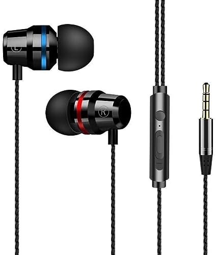 TakeCase Metal Wired Earphone Professional in Ear Headset with Built-in Microphone 3.5mm in-Ear Wired Earphone Heavy Bass Sound Quality Music Sport Headset
