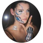 Tattoocrew 2 x Death Metal Cyborg Face Temporary