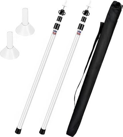 Telescopic Tarp Poles Outdoor 2.3m Aluminium Alloy 3 Section Adjustable Camping Tent Poles for Tent Tarp, Camping Shelter, Awning, Canopy, Tent Porch