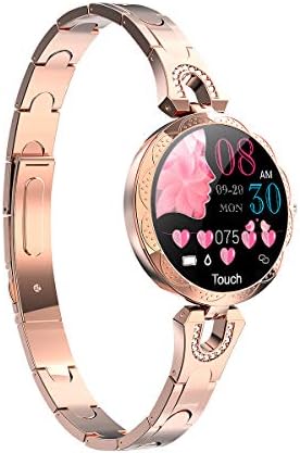 Thafikzi Smartwatch for Women Compatible for iPhone Samsung Android iOS Phones. Smart Bracelet with Female Menstrual Cycle Heart Rate Blood Pressure Remote Photography Waterproof Pedometer (Gold)