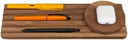 Think Out Horizo - Wooden Desk Organizer Set, Wooden Pen Stand + Pen Rest Holder for Desk, Pen Tray - Home Office Desk Organizer 6 Compartments