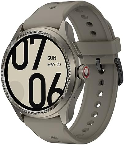 Ticwatch Pro 5 Android Smartwatch for Men Snapdragon W5+ Gen 1 Wear OS Smart Watch 80 Hrs Long Battery Life Health Fitness Tracking 5ATM Water Resistance Compass Android Only Compatible, Sandstone