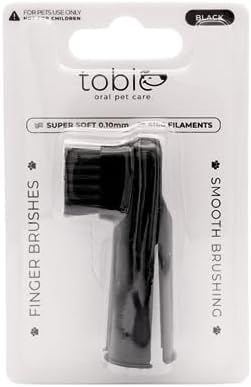 Tobie Oral Pet Care Finger Brush for Dog Teeth Cleaning | Dog Dental Care for Puppies and Small Dogs | Ergonomic Dog Finger Toothbrush with Soft Bristles