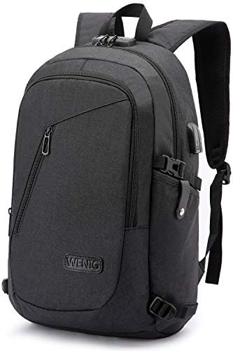 Travel Laptop Backpack,Anti Theft Business Slim Laptop Backpack with USB Charging Port Lock,Durable Water Resistant Work Computer Bag for Men College Bookbags Fits 15.6 Inch Laptop Notebook,Black
