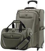 Travelpro Maxlite 5 Softside 2pc Set Expandable Carry On Upright 2 Wheel Luggage/Soft Underseat Tote, Lightweight Suitcase, Men and Women, Slate Green