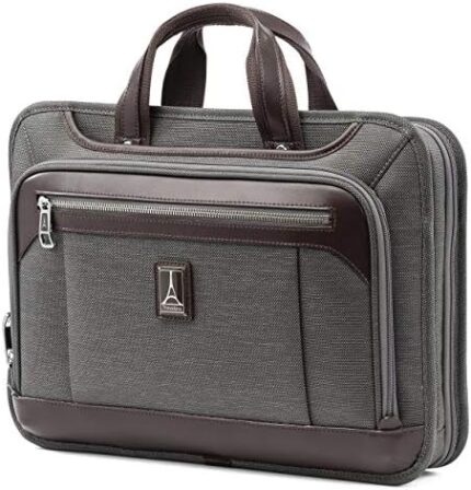 Travelpro Platinum Elite Slim Business Laptop Briefcase, Fits up to 15.6 Inch Laptop, Work School Travel, Men and Women, Vintage Grey