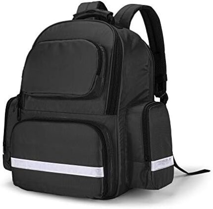Trunab First Responder Bag Trauma Backpack Empty, Medical Emergency Kits Storage Jump Bag Pack for EMT, EMS, Police, Firefighters, Safety Officers, Black