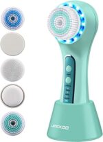 UMICKOO Facial Spin Brush,Rechargeable IPX7 Waterproof Face Scrubber with 5 Brush Heads for Exfoliating, Massaging and Deep Cleansing