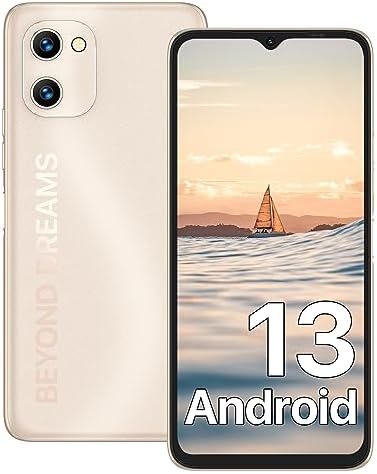 UMIDIGI C1 Plus Cell Phone Unlocked,3GB +32GB 5150mAh Battery with 6.52" Large Full Screen Smartphone Shining AG Matte Design Smartphone Unlock 13MP Main Camera Android Phone Gold