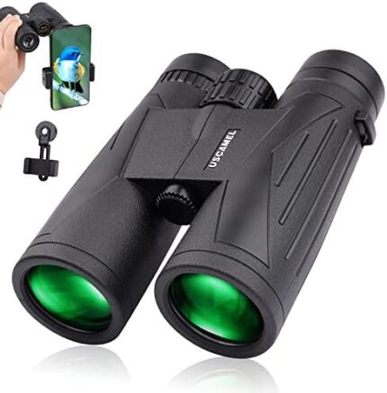 USCAMEL 12x42 HD Binoculars for Adults with Upgraded Phone Adapter, High Power Binoculars for Bird Watching Hunting Stargazing Camping Concerts Sports