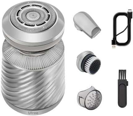 Ufree Mini Shaver Travel Razor, Pocket Portable Electric Shaves for Men Face, Mini Electric Razor for Men, IPX7 Waterproof Rotary Shaver Razor, Beard Trimmer for Men, Mens Grooming Kit, Gifts for Men
