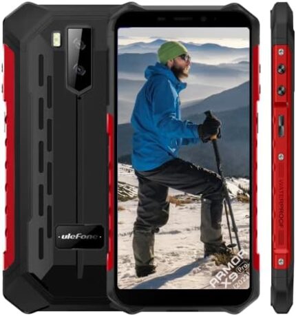 Ulefone Armor X9 Pro Rugged Smartphone, 64GB ROM + 4GB RAM, 5.5" Display, Android 11, 13MP Dual Rear Camera, IP68/IP69K, Dual SIM Dual 4G Volte, NFC, Unlocked Rugged Cell Phone (Red)