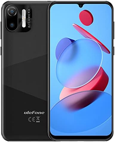 Ulefone Unlocked Cell Phones, Note 6 Android 11 Unlocked Smartphones, Ultra-Slim Lightweight, Triple Card Slots, 6.1" Waterdrop Full-Screen Dual SIM Phones, 3300mAh, Face Unlock, US Version - Black