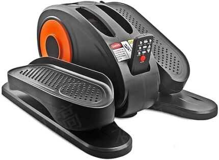 Under Desk Elliptical - Leg Exerciser for Seniors, Compact Seated Elliptical with Remote Control, LCD Display Electric Elliptical Trainers for Home Good Gift
