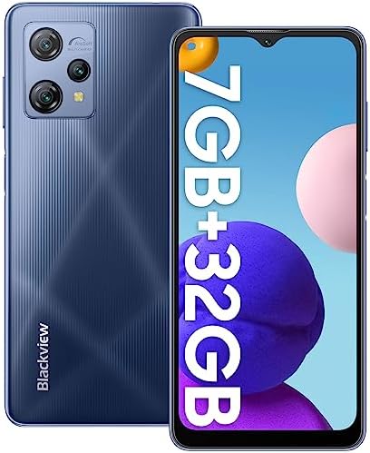 Unlocked Phones, Blackview A53 Unlocked Cell Phone(2023 New), 7GB RAM+32GB ROM/1TB Expand Android Phone, Android 12 Smartphone, 5080mAh Battery 10W Fast Charge, 6.5"HD+Display,3 Card Slots,Face Unlock