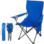Upgrade Large Camping Chairs,Folding Camping Chair Outdoor Portable Chair Foldable Lawn Chair Support 330lbs,Outdoor Camp Chair with Cup Holder&Side Bag for Fishing Outside Sports(A-Large Blue)