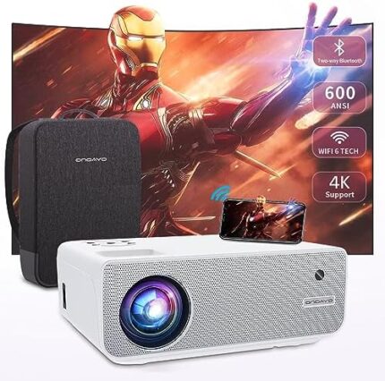 [Upgraded ] Projector, Outdoor Projector 4K Supported, 600ANSI 20000 LUMENS, ONOAYO 1080P Movie Projector for Outdoor Use with WiFi Bluetooth, Compatible with iOS/Android/PC/PS4/TV Stick/HDMI/USB