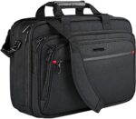 VANKEAN Laptop Briefcase for Men Women, Fits Up to 17.3 Inch Laptop Expandable Premium Laptop Shoulder Bag Water-Repellent Messenger Bag Computer Bag for Travel/Business-Black