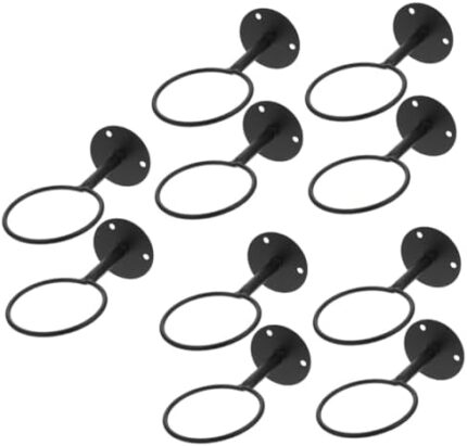 VANZACK 10 Pcs Ball Rack Basketball Rack Metal Holder Game Room Accessories and Decor Shelf Storage Rack Portable Basketball Hoop Wall Mounted Display Case Balls Rack Display Rack Metal