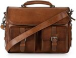 VELEZ Full Grain Leather Messenger Bag for Men - 15" Laptop Briefcase