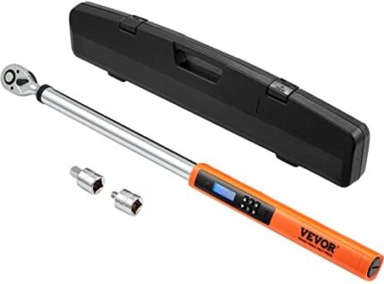 VEVOR Digital Torque Wrench, 1/2" Drive Electronic Torque Wrench, Torque Wrench Kit 25-250ft.lb/34-340n.m Torque Range Accurate to ±2%, 3-Mode Adjustable Torque Wrench Set with LED Buzzer Calibration