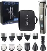VIKICON Electric Beard Trimmer for Men - Cordless Grooming Kit with Precision Blades and Adjustable Combs - Ideal for Mustache, Face, Nose, Ear, Balls, and Body - Rechargeable and Waterproof