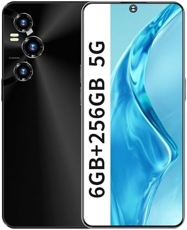VIQEE Phones U21, 5G Unlocked Phones, 2K FHD+ Screen, Mobile Phones 6GB+256GB ROM+TF 128GB, Snapdragon Gen2 Processor, Smartphone Android Camera 24MP+64+12+12MP, WiFi Bluetooth, Dual Sim - Black