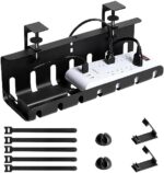 VISIONSENC, Large and Sturdy Cable Management Under Desk That Support Large and Heavy Power Strip, Laptop Chargers. Easy Mounted Cable Tray for Under Desk Cable Management, 1 Pack