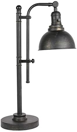 VONLUCE Rustic Desk Lamp Black Adjustable, Industrial Style Metal Task Lamp (25"-29"), Vintage Work Lamp, Farmhouse Reading Lamp in Aged Bronze Finish, ETL Certificate