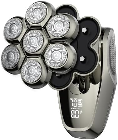 VYLTO 7D Detachable Head Shaver, Upgrade Head Shavers for Bald Men, Head Electric Razor with 5 in 1 Men’s Grooming Kit, IPX7 Waterproof Wet/Dry LED Display Rechargeable Electric Head Shavers for Men