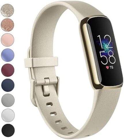 Vanjua Band Compatible with Fitbit Luxe Bands Women Men, Soft Silicone Adjustable Waterproof Sport Replacement Wristbands Strap for Fitbit Luxe Fitness Tracker