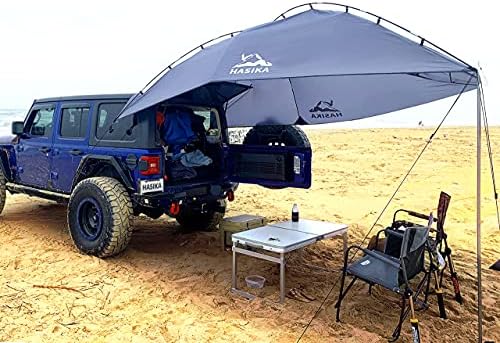 Versatility Camping Tent for Truck Bed,SUV RVing, Van,Trailer and Overlanding Versatility Camping Tent for Truck Bed,SUV RVing, Van,Trailer and Overlanding Portable Teardrop Awning Canopy Tear Resistant Tarp with 2 Sandbag