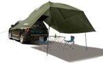 Vilemoon Waterproof Car Awning Sun Shelter, SUV Tailgate Shade Awning Tent with Both Sides,Portable Auto Canopy Camper Trailer Sun Shade for Camping, Outdoor (Army Green)