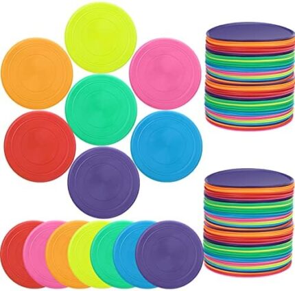 Vinsot 42 Pieces Flying Discs Bulk Flying Discs for Kids Soft Rubber Flyer Disk Outdoor for Children Adults Dogs for Sports Party Favors, 7 Colors